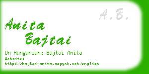 anita bajtai business card